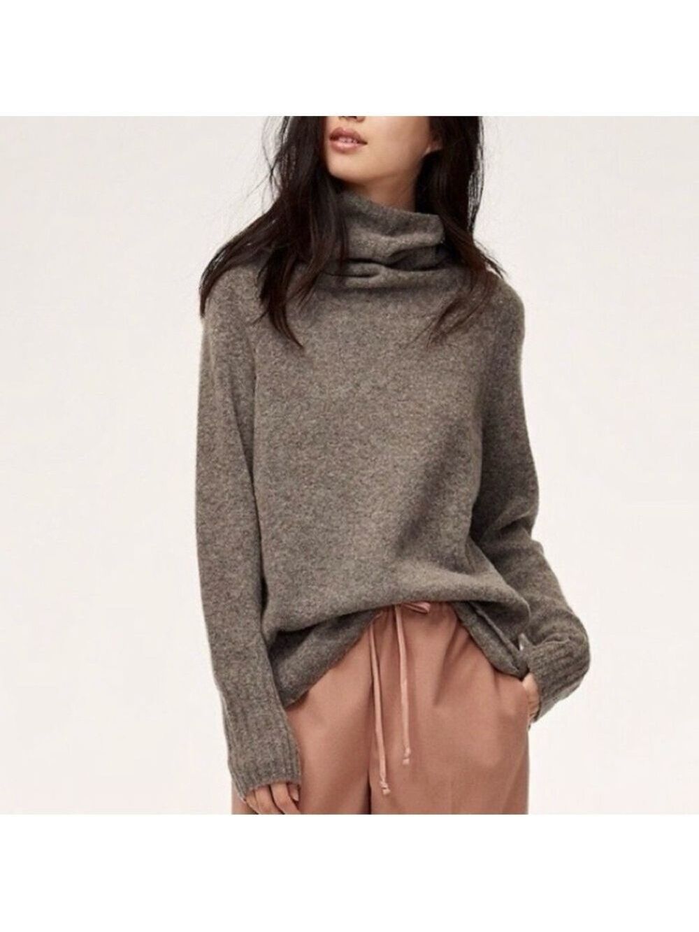 The Group Babaton Plutarch Turtleneck Sweater Size XS Taupe